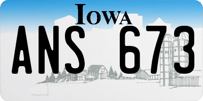IA license plate ANS673