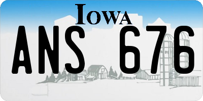 IA license plate ANS676