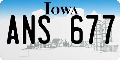 IA license plate ANS677