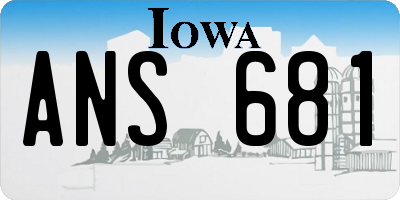 IA license plate ANS681
