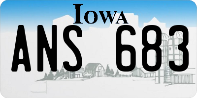 IA license plate ANS683