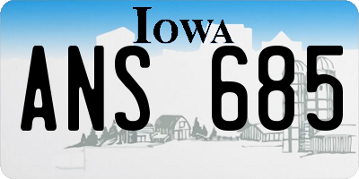 IA license plate ANS685