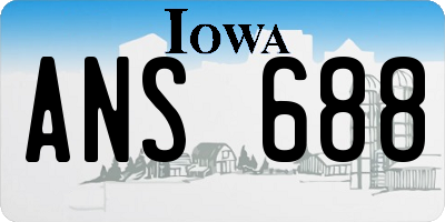 IA license plate ANS688