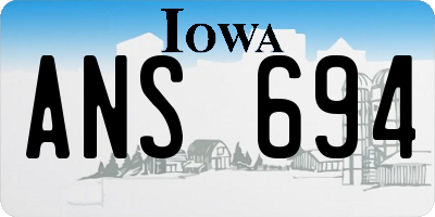 IA license plate ANS694