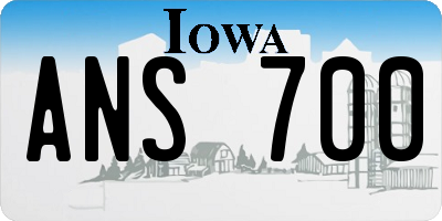 IA license plate ANS700