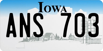 IA license plate ANS703