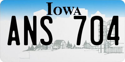 IA license plate ANS704