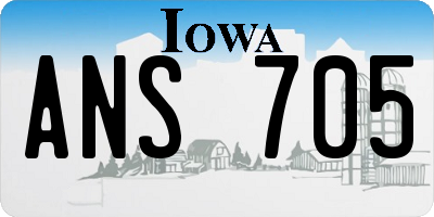 IA license plate ANS705