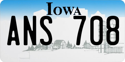 IA license plate ANS708