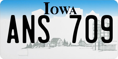 IA license plate ANS709