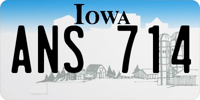 IA license plate ANS714