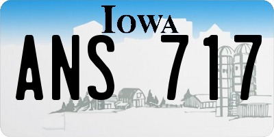 IA license plate ANS717