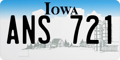 IA license plate ANS721