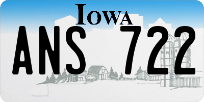 IA license plate ANS722