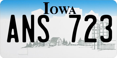 IA license plate ANS723