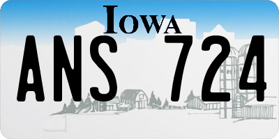 IA license plate ANS724