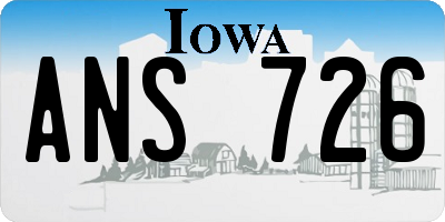 IA license plate ANS726