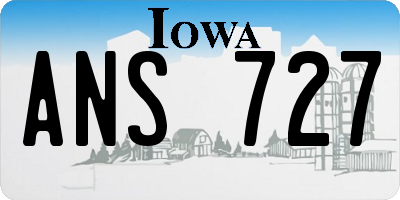 IA license plate ANS727