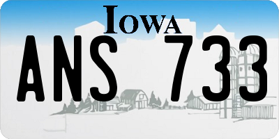 IA license plate ANS733