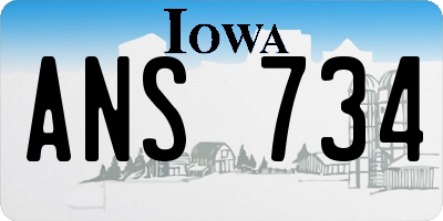 IA license plate ANS734