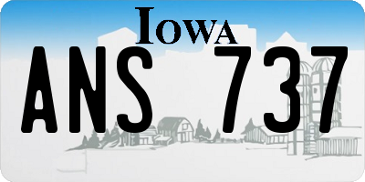 IA license plate ANS737