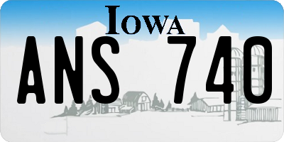 IA license plate ANS740