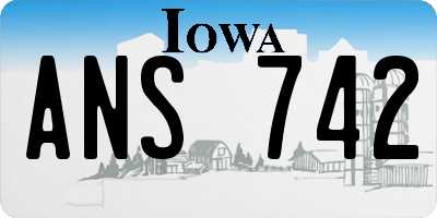 IA license plate ANS742