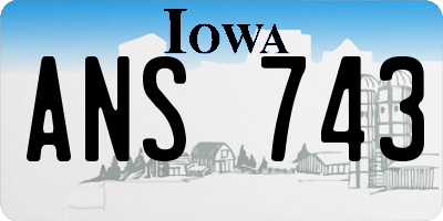 IA license plate ANS743