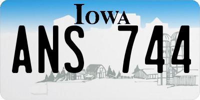IA license plate ANS744