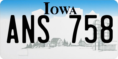 IA license plate ANS758