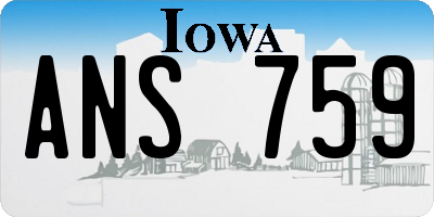 IA license plate ANS759