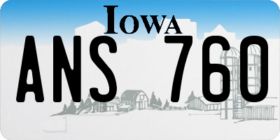 IA license plate ANS760