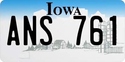 IA license plate ANS761