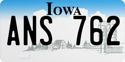 IA license plate ANS762