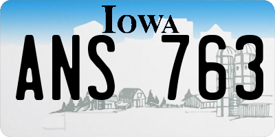 IA license plate ANS763
