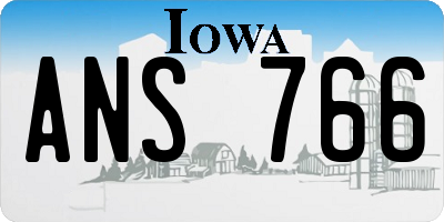 IA license plate ANS766