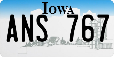 IA license plate ANS767