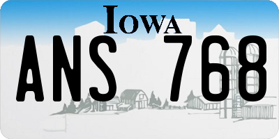 IA license plate ANS768