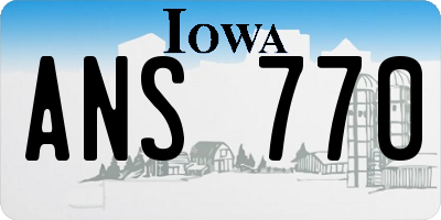 IA license plate ANS770
