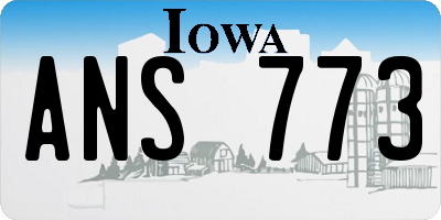 IA license plate ANS773