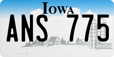 IA license plate ANS775