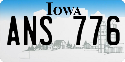IA license plate ANS776