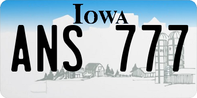 IA license plate ANS777