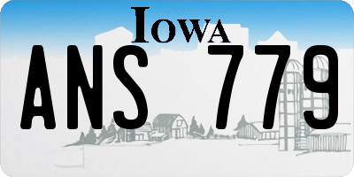 IA license plate ANS779