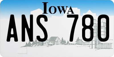 IA license plate ANS780
