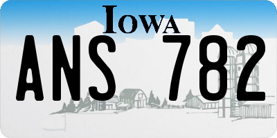 IA license plate ANS782