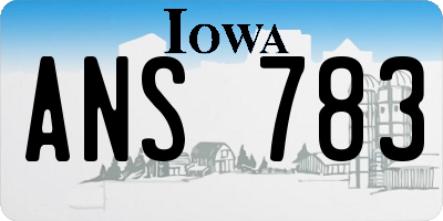 IA license plate ANS783