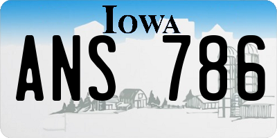 IA license plate ANS786