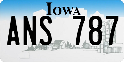 IA license plate ANS787