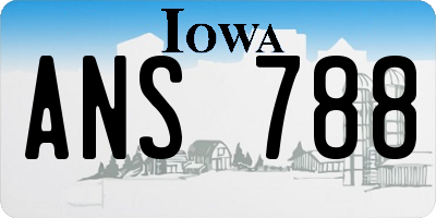 IA license plate ANS788